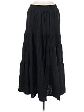Albion Black Tiered Maxi Skirt - Women